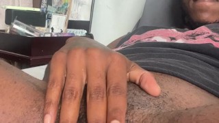 Black FTM Daddy Saint Fucks His Pussy In Bed