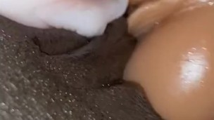 2 Clits grinding on my black pussy